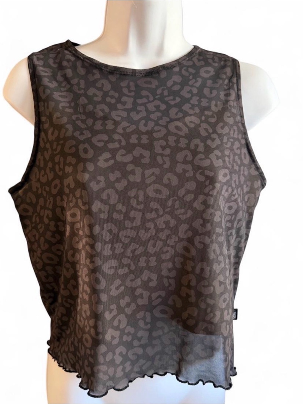 Vans Women's Sleeveless Leopard Mesh Tank - Black/Grey